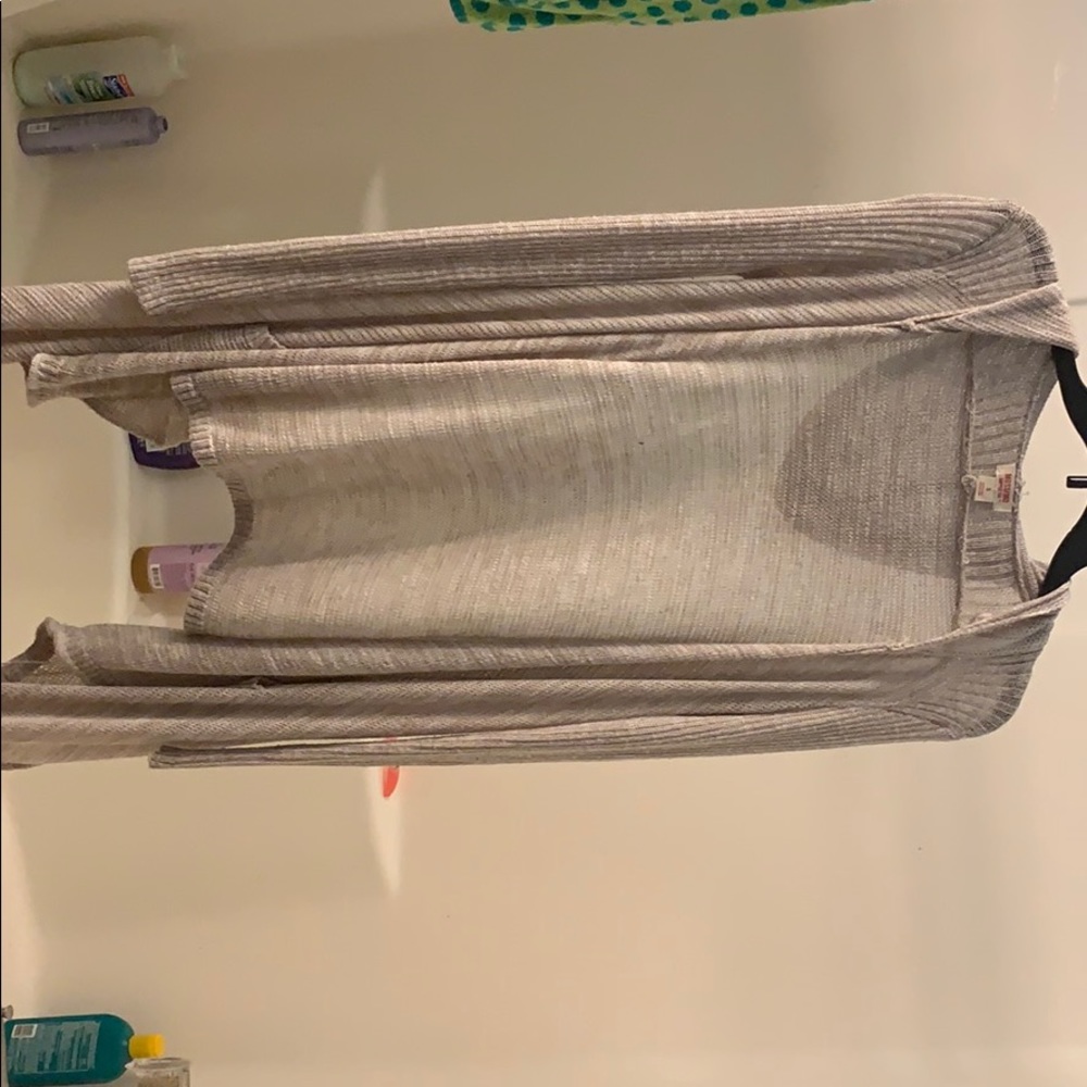 Long Draped Muted Lavender Hooded Cardigan